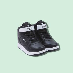 Little Kid Fila Black/White A-High Top Velcro Sneakers, Size 1